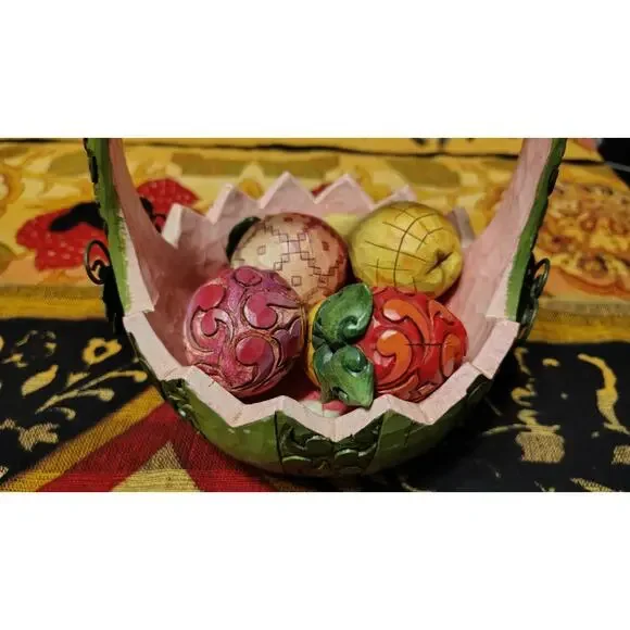 Jim Shore 2007 A Taste Of Summer’s Goodness Basket Watermelon 6 Pieces Of Fruit - Picture 7 of 16